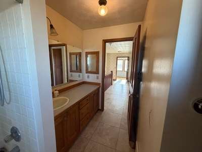 Before &mdash; Main bath — new vanity, vessel sink and tile