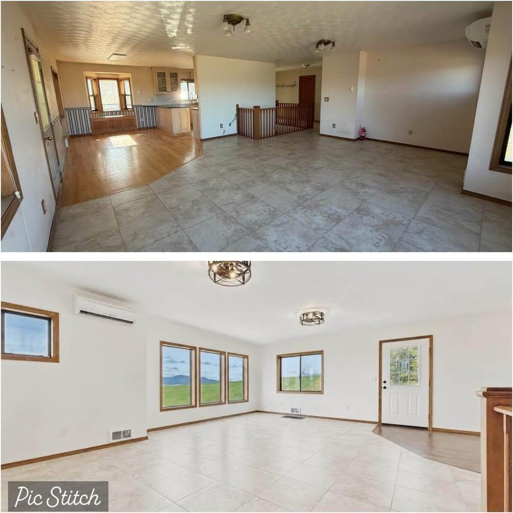 Living space before and after refresh